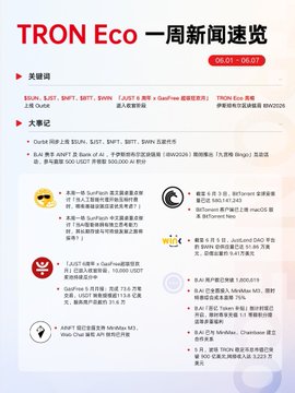 The image shows a white background with black text that reads "TRON Eco - 08/01/07". Below this, there are several bullet points written in Chinese, providing information about the TRON ecosystem. The main point of interest seems to be the statement about the continuous growth layers and new projects within the ecosystem.