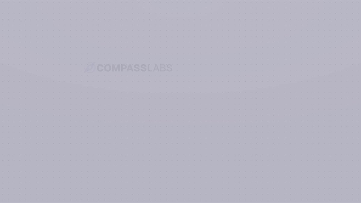 The image shows a gray background with white dots arranged in a grid pattern. The text "AI agents can now use @aave straight from the command line with @labs_compass CLI" is displayed above the image, indicating that AI agents are being used for trading and leveraging assets like markets, yield, and collateral.