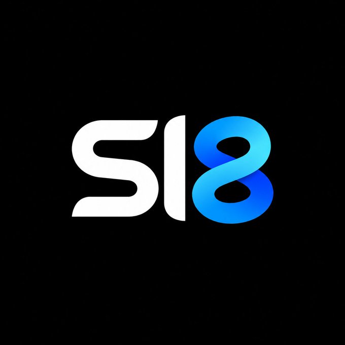 The image displays the "Sl8" logo, featuring bold white "Sl" lettering alongside a blue gradient "8," set against a black background. It serves as the branding for the Sl8 platform referenced in the post announcing its partnership with Cassator Corp and the launch of the Golden Bridge Event.