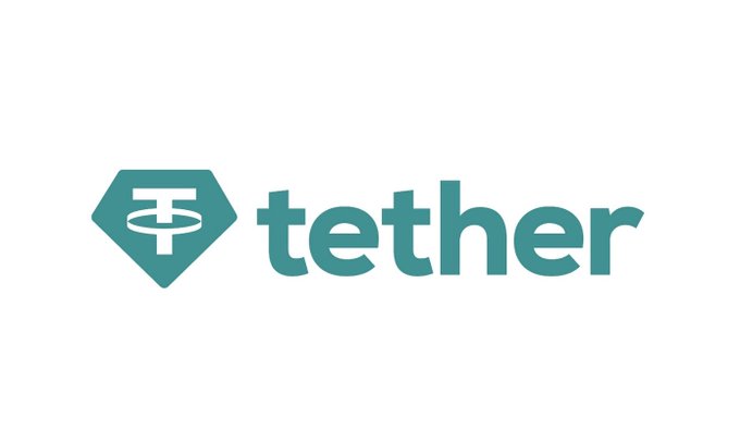 The Tether (USDT) cryptocurrency logo shown in teal on a white background.