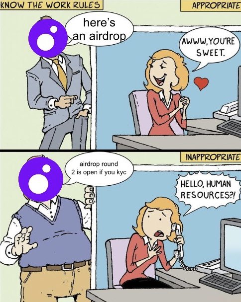 A two-panel cartoon titled "KNOW THE WORK RULES" contrasting appropriate versus inappropriate workplace behavior, with the inappropriate panel featuring an HR phone call.