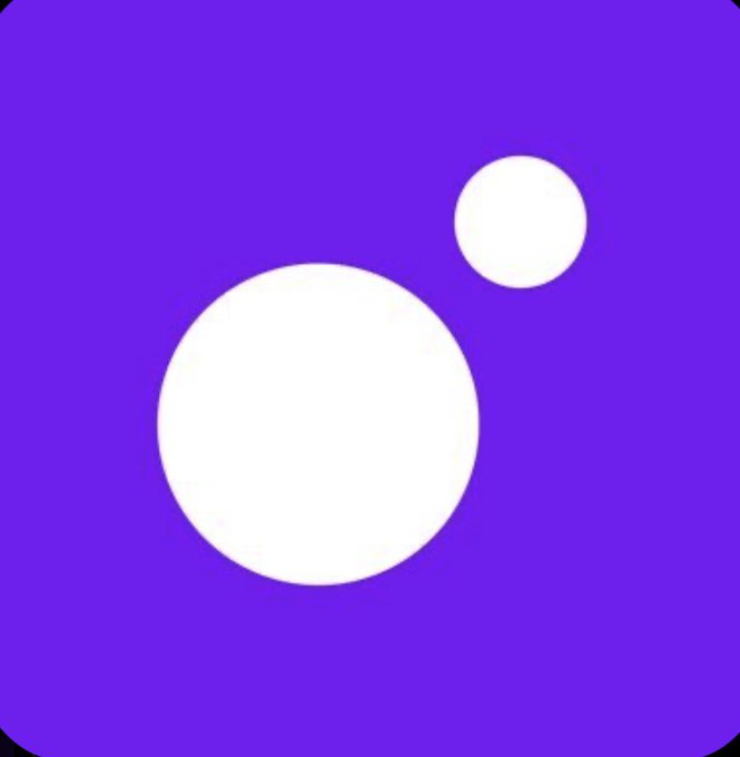 A purple square icon featuring a large white circle and a smaller white circle in the upper right, resembling a stylized logo with two bubbles or celestial shapes. The minimalist design visually echoes the "MoonPay" reference in the post, while the disconnected circles may symbolize the frustration of Nigerian users who are separated from the platform's services.