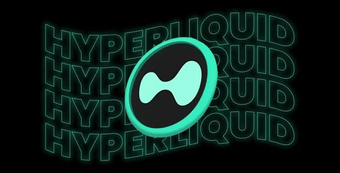 The Hyperliquid logo is displayed in teal with the word 'HYPERLIQUID' repeating in the background.