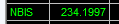 A digital ticker display showing stock symbol 'NBIS' with a value of 234.1997.