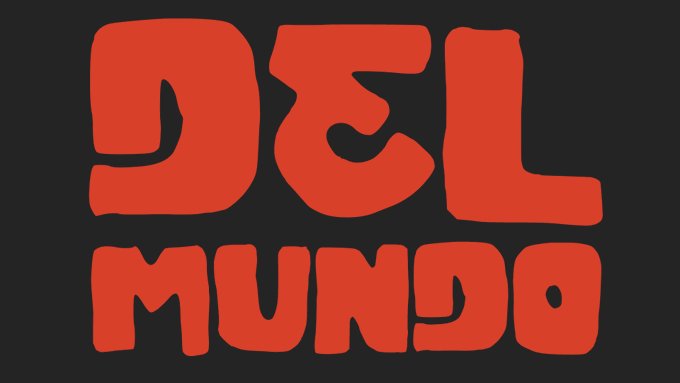 A black background with bold red text reading 'DEL MUNDO' in a stylized, rounded font.