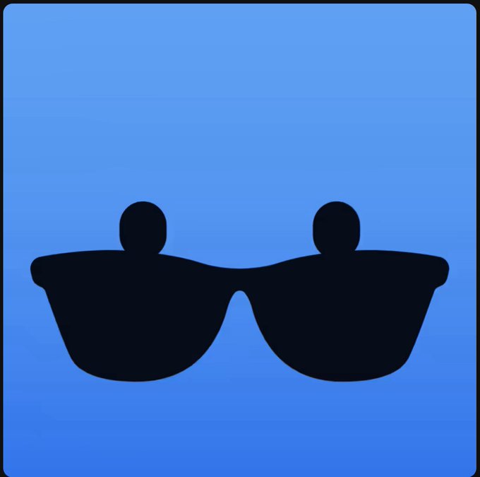 A dark silhouette of sunglasses on a blue gradient background, visually representing the "WardX Pass" raffle for a free NFT spot being promoted in the post.