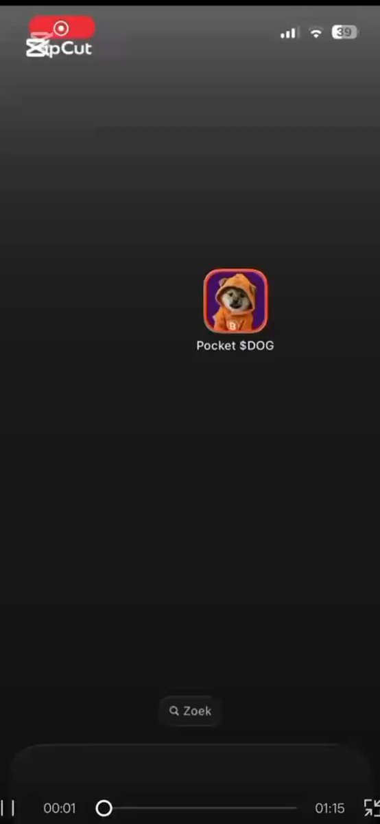 The image shows a mobile phone screen with an app called "Pocket $DOG" displayed at the top, located in the upper part of the screen towards the left. The screen also has various app icons and pop-up ads around it, as well as some text providing details about the app. A time stamp is visible on the right side of the image, indicating when the photo was taken or processed. There are no specific elements related to $DOG or Pocket in the image's content directly related to the post title "Meet Pocket $DOG". The primary focus is on the Pocket app and its features displayed on the phone screen.