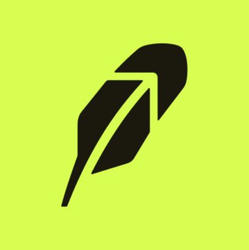 A black stylized feather or quill logo is centered on a bright lime-green square background.