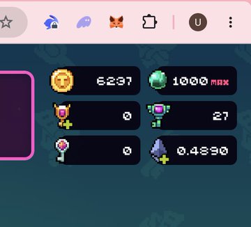 The image shows a game stats screen displaying 6,237 coins, 1,000/1000 green orbs, and 27 trophies alongside 0.4890 purple crystals, which visually represents the user's in-game achievements mentioned in the post about collecting marbles and stamps.