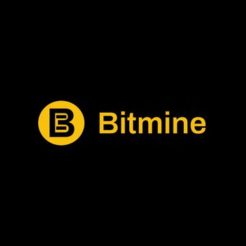 The image displays the Bitmine logo, featuring a stylized "B" icon alongside the company name in yellow on a black background. This branding accompanies news that Bitmine (BMNR) has been added to the Russell 1000 Index, highlighting its 5.67M ETH holdings and significant share decline.