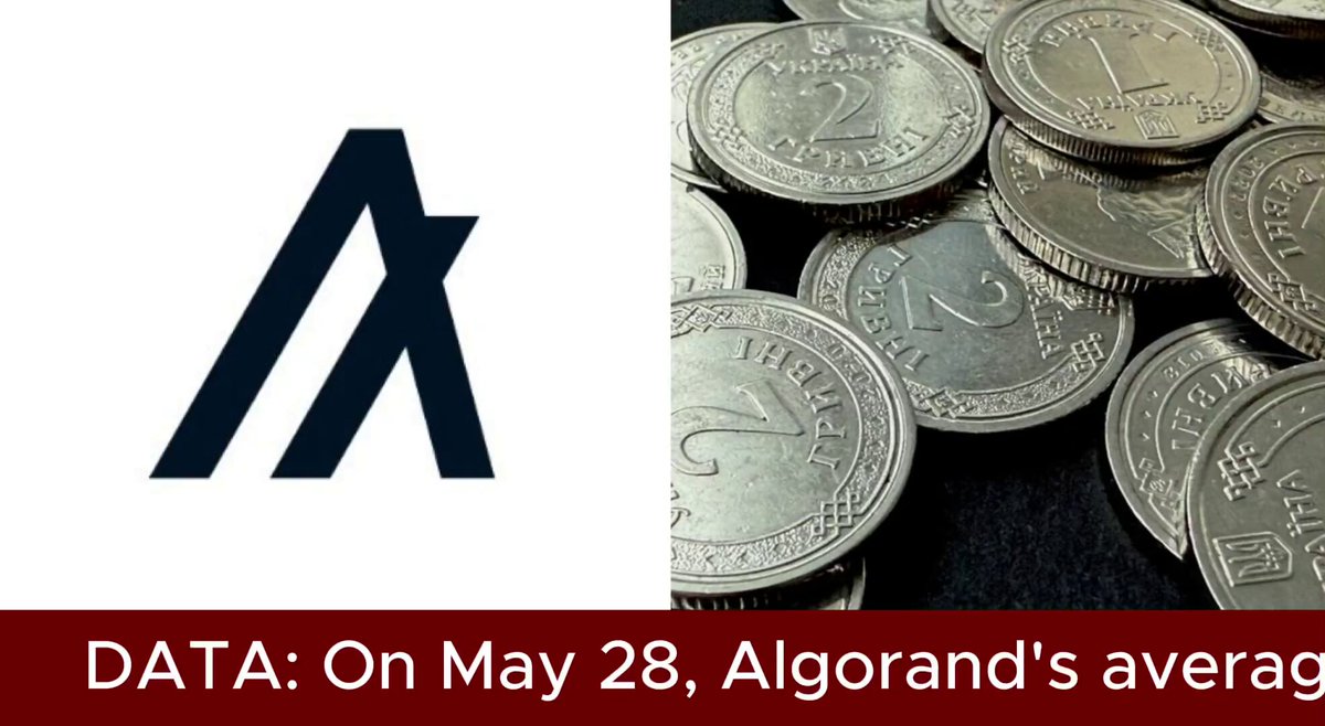 The image displays a collection of silver coins stacked against a gray background with text overlaying them, providing some context or additional information about the coin stack. It seems like an informational post related to the cryptocurrency world where Algorand's average transaction fees are being showcased through the comparison of different months over time. The coins and the accompanying text create a visual representation that highlights the significance of this data point in understanding the cryptocurrency market better.