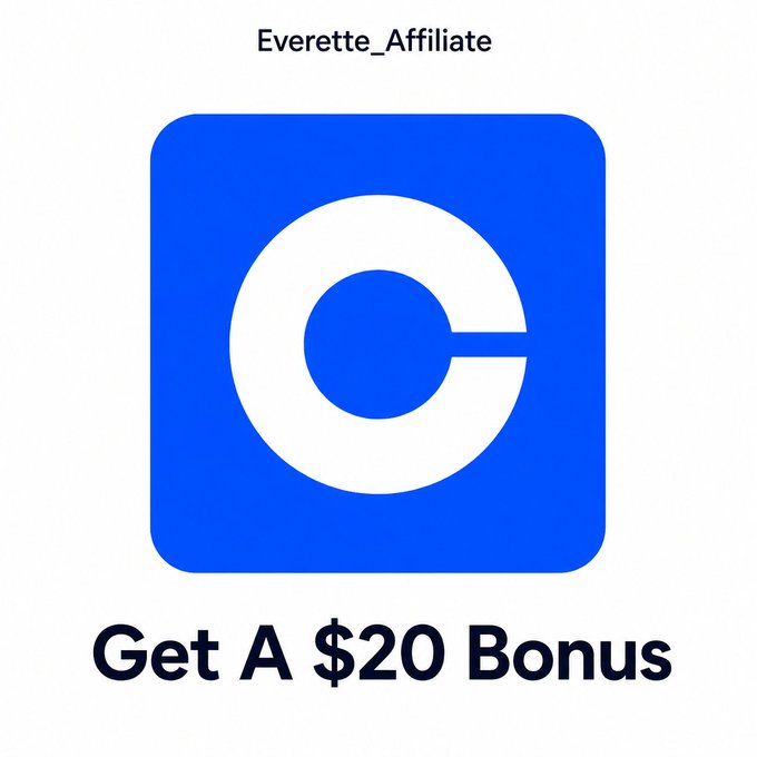 A promotional graphic for 'Everette_Affiliate' featuring a blue app icon with a white 'e' logo and the text 'Get A $20 Bonus'.