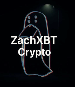 A dark image featuring the text 'ZachXBT Crypto' overlaid on a stylized, red-and-blue outlined figure of a person wearing a head covering.