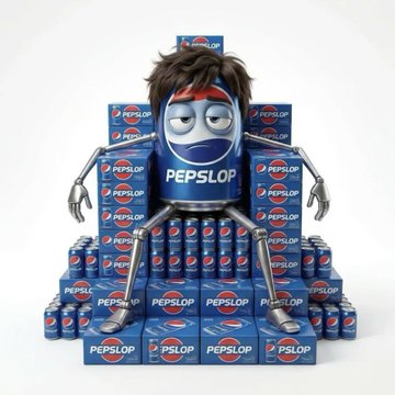 The image features a Pepsi can that has been made to look like a robot with long hair and blue eyes. It appears to be sitting atop a stack of soda cans, which are packed together tightly. The scene suggests a promotional or marketing context where the Pepsi can is being used as an advertisement for the beverage company. 

As part of this promotion, a Bitcoin (BTC) collector named @nuclearsamurai has posted a photo on social media that showcases how the Pepsi can did not affect his NFT collection at all. Most of his altcoins were down by 40%, but his NFTs held their floor prices, indicating that the Bitcoin community's NFT holdings were safe and stable in this instance. This highlights the resilience and stability of these digital assets against market fluctuations.