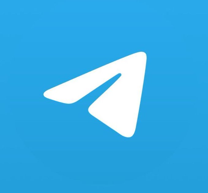 The Telegram logo, a white paper airplane on a blue background.