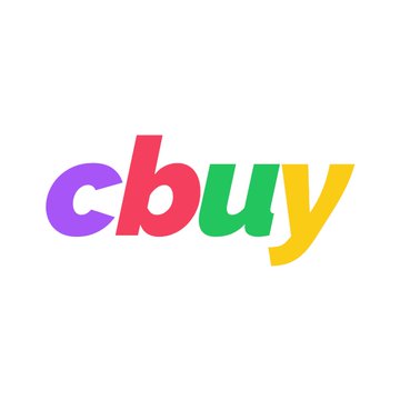 The colorful 'cbuy' logo displayed in multicolored letters (purple, red, green, and yellow) on a white background.