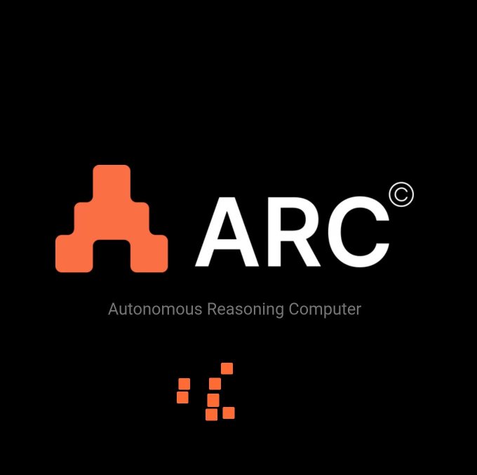 A black background displays the orange "A" ARC logo alongside the text "ARC©" and "Autonomous Reasoning Computer," with a small cluster of orange pixelated squares below. The image appears unrelated to the post's discussion of @NomismaNetwork and @quipnetwork, instead showcasing a separate Web3 technology brand.