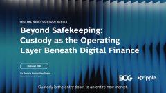 A BCG and Ripple report graphic titled “Beyond Safekeeping: Custody as the Operating Layer Beneath Digital Finance,” with a prompt to “Curiosity is the metric that has an entire new market.” The image supports the accompanying post’s claim that banks could significantly boost annual profits through Ripple-powered digital asset custody services.
