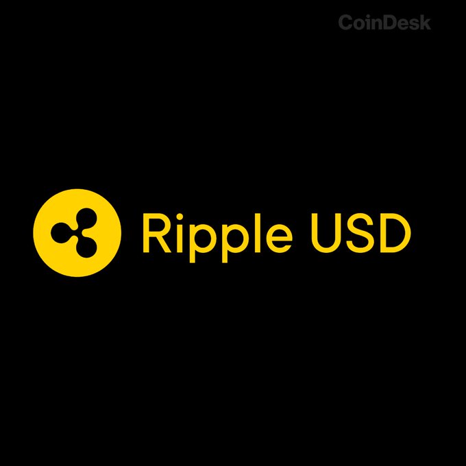 The image displays the Ripple USD (RLUSD) logo, featuring its distinctive yellow circular emblem with the Ripple symbol, alongside a CoinDesk watermark in the upper right corner. This relates to the post about expanding on-chain borrowing capabilities, as Ripple's ecosystem assets like FXRP are now being used as collateral on Morpho Blue to unlock XRP liquidity on Ethereum.