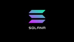 The Solana logo featuring its gradient geometric symbol above the word 'SOLANA' displayed on a black background.