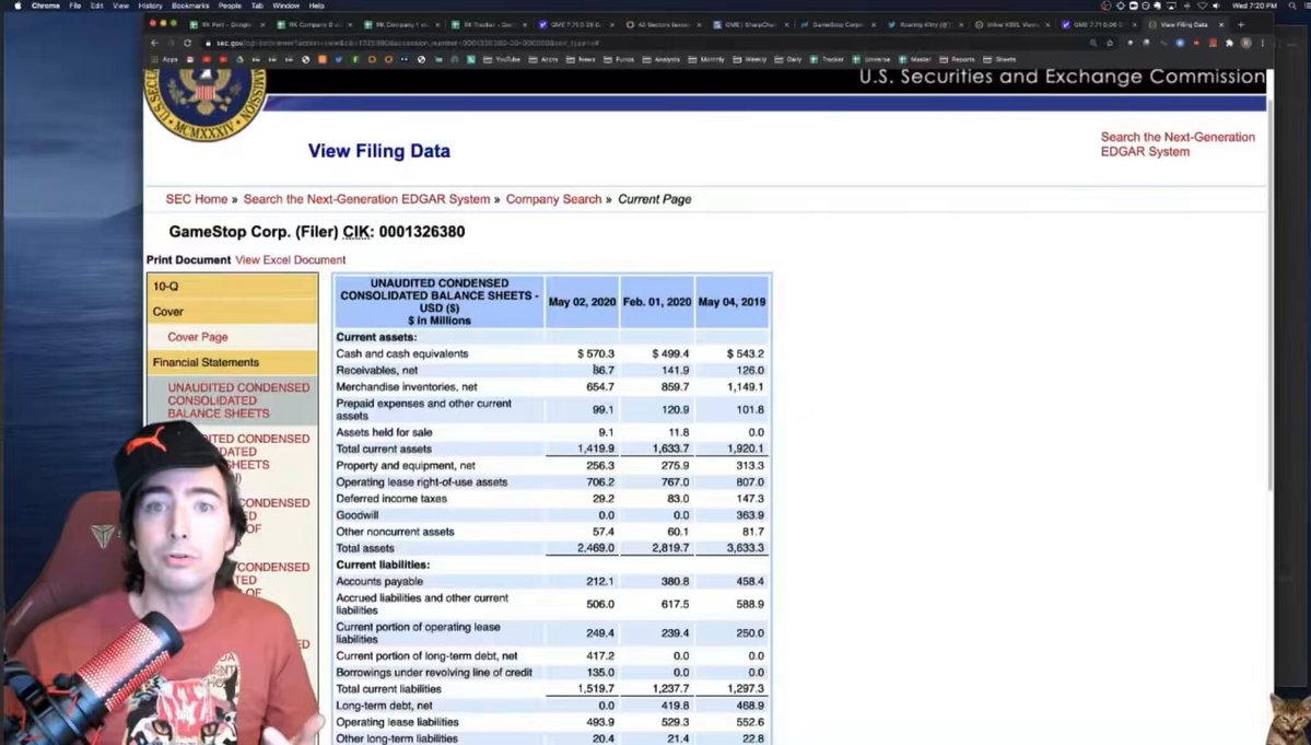 The image shows a man wearing an orange shirt sitting at a computer screen with a website open that displays financial data from the U.S Securities and Exchange Commission (SEC). The SEC's website provides information about stock prices, market trends, and other financial data for various companies. The image also includes a caption that reads "Focus on what is in the image and how it relates to the post". This suggests that the man might be analyzing or discussing the content of the webpage with others who are interested in the SEC's financial information.