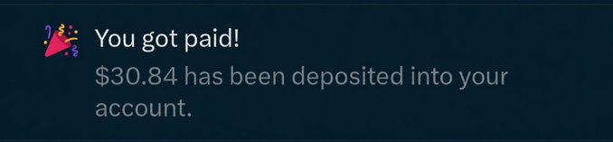 The image shows a message notification from an app or website related to purchasing baby products such as milk and coffee. The text displays the amount spent, which is $38.84, and it has been deposited into your account. The recipient of this message can be anyone who interacts with or views this post. The tone appears to be positive, encouraging users to make purchases in exchange for receiving notifications about their transactions.