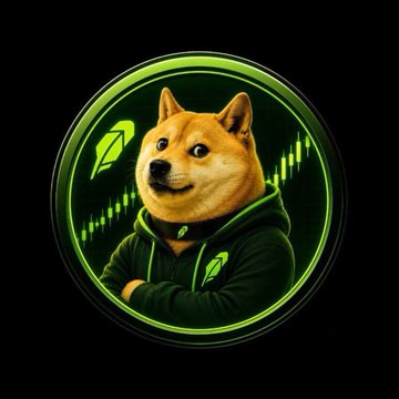The image features a Shiba Inu dog, reminiscent of the iconic Doge meme, wearing a green hoodie with crossed arms, set against a circular green emblem displaying a leaf logo and upward-trending chart lines. This visual aligns with the post's announcement of $DOGE becoming an official U.S. LLC in Kentucky, symbolizing the cryptocurrency's growth and legitimacy through the bullish green imagery.