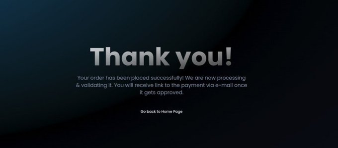 The image is a screenshot of a text message that reads "Thank you!. Your order has been placed successfully! We are now processing your payment via - mail once again." This text appears to be from a website, as indicated by the accompanying text in the post. The image focuses on displaying this relevant information and is designed for viewers to understand what's happening or reading about it.