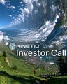 The image shows a scenic mountain landscape with the text "KINETIC Investor Call" overlaid in the center. As a reminder, the post is likely announcing an upcoming investor call event for Kinetic.