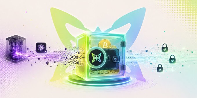 The image shows a digital illustration of a safe with a butterfly design, surrounded by various objects such as cubes and butterflies. The safe has a unique shape resembling a butterfly's wings, and it contains a Bitcoin inside. The safe also features a Compute consensus Layer and an Asset Layer, which are both part of the Quip Network's dual architecture for blockchain setups. This image is related to the post because it highlights the integration of blockchain technology with existing systems like Ethereum and Solana, showcasing how these systems can be combined to create a more secure and resilient network.