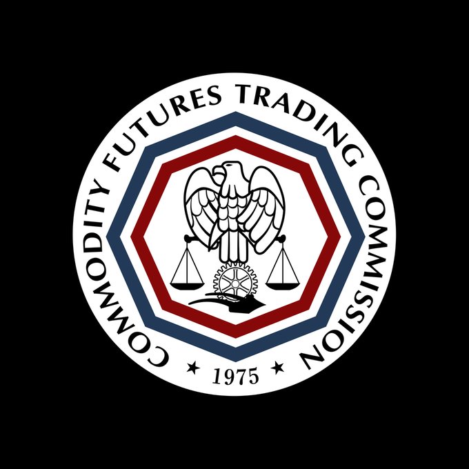 The official circular seal of the Commodity Futures Trading Commission (CFTC), featuring an eagle, scales of justice, and the year 1975.