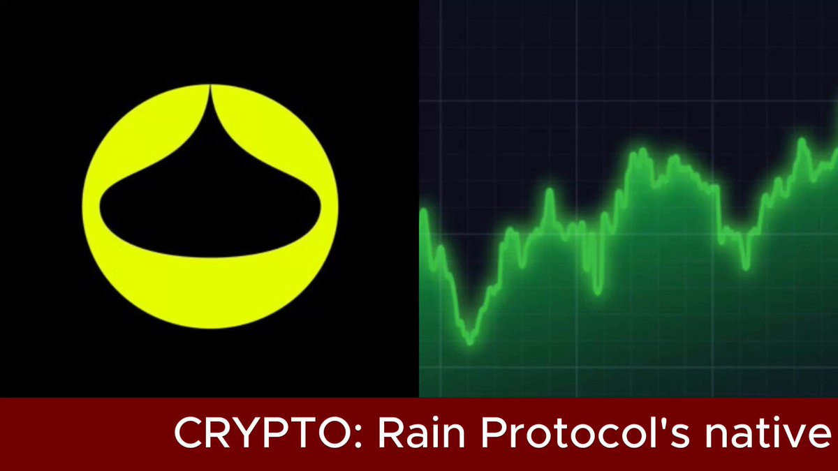 The image features a comparison between two different graphs, one showing a line graph with a green curve and an orange circle above it representing a cryptocurrency's price trajectory over time, while another bar graph displays a line graph with a red curve and a yellow circle below it representing the cryptocurrency's price evolution with a rain pattern. Both are related to the cryptocurrency trading industry and are used as visual representations of real-time data showing the fluctuations in cryptocurrency prices. The post then links these two graphs together, indicating how they relate to the "Rain Protocol's" token gaining 30% of its initial value following a massive liquidity injection by Rain Foundation.