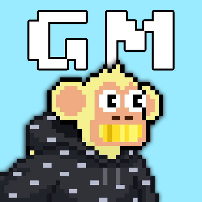 Pixel art of a monkey character smoking a cigarette with smoke forming factory smokestacks against a light blue background.