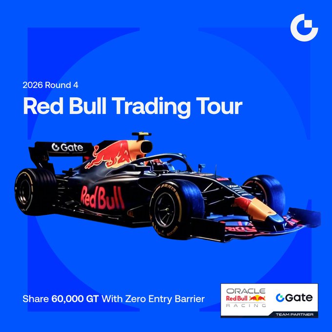 The image features a red bull racing tour poster with a black car on it, which has been used as an advertisement for the event. The poster includes text that reads "Red Bull Racing Tour" and "2026 Round 4", indicating the round number of the event. It also mentions that attendees can share 60,000 GT with zero entry barrier to enter the race. Additionally, there is a logo for the event on the poster, which is a red bull car. The text in the image suggests that this event is open to everyone and offers an opportunity to participate or support the cause by sharing the advertisement.