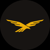 The image features a logo with a bird's wings spread out against a black background. The bird has yellow feathers, giving it a vibrant appearance. The logo also includes the words "HTX" and "USD1", which could be related to an exchange or currency conversion service. The text in the image reads: "HTX suspended trading of WLFI and USD1 following WLFI'S UNIQUENESS, a project linked to Trump". This suggests that the logo is associated with a currency exchange service, possibly offering conversion rates for US dollars to other currencies or vice versa.