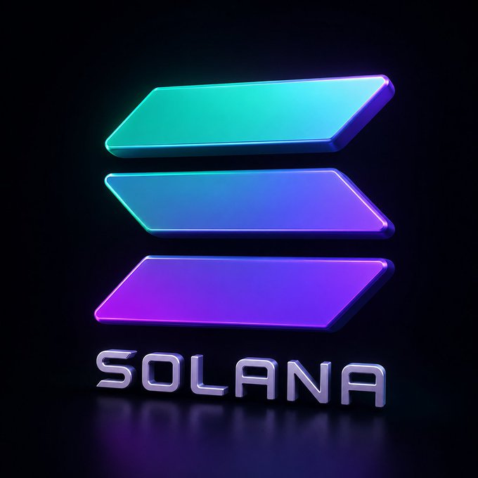 The image features a 3D rendering of the Solana logo, which consists of three vertical lines intersecting at a 90-degree angle with a purple square in the center. The text "Solana" is written below the logo. Below this, there's a caption that reads "Shill me your favorite solana project! What'S ticket?". This suggests that the image might be related to a Solana project or event and encourages viewers to share their thoughts on it.