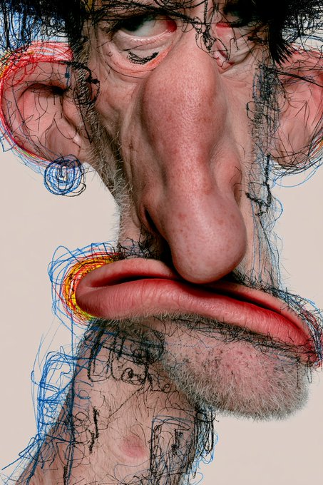 A highly distorted, grotesque rendering of a Bored Ape character with an elongated face, bulging eyes, and exaggerated teeth. The image appears to be an abstract or AI-generated reinterpretation of the well-known Bored Ape NFT.