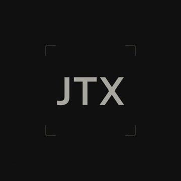 A minimalist black graphic displays the bold white letters "JTX" framed by four subtle corner brackets, visually reinforcing the announcement of JTX launching onchain limit orders. The clean, camera-style framing evokes a sense of a pivotal, "captured" moment in the project's debut.