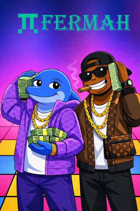 The image features two cartoon characters, a man wearing sunglasses holding a pack of cigarettes and another man with a wallet, standing next to each other against a purple background. The caption below the image reads "GM CT 2 million proofs. That's the number @fermah_xyz did hit But let me tell you what 2 million actually means: It means 2 million times a contract woke up and did its job No one told it to No one babysat it 2 million times Kernel checked a".