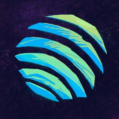 The image shows an artistic illustration of Earth-like spheres with swirling blue and green stripes against a dark starry background, evoking the planet Jupiter. The post "Just Use _______" appears to reference Jupiter, as the striped, planet-like imagery in the graphic visually represents Jupiter, possibly alluding to the crypto exchange platform Jupiter (JUP).