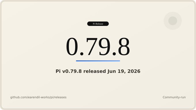 The image features a screenshot of an electronic device screen, which displays information about Pi v0.79.8 being released on June 19, 2016 for both Linux distributions and Windows platforms. The post emphasizes the importance of this update and its potential impact on users' experience with the software or device they are using.