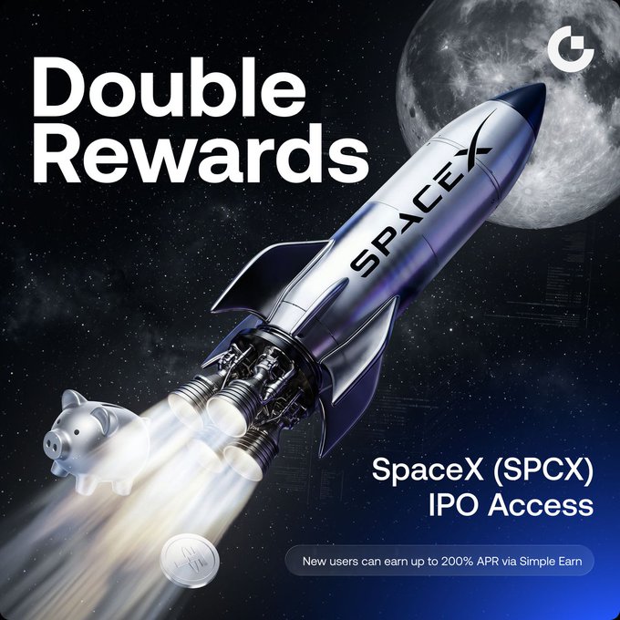 The image features a rocket ship flying into space against the backdrop of a full moon, creating a visually striking scene. The main focus of the image is the rocket itself, with text surrounding it discussing its related benefits for those participating in an IPO (IPO) access program by a company called SpaceX (SPCX).