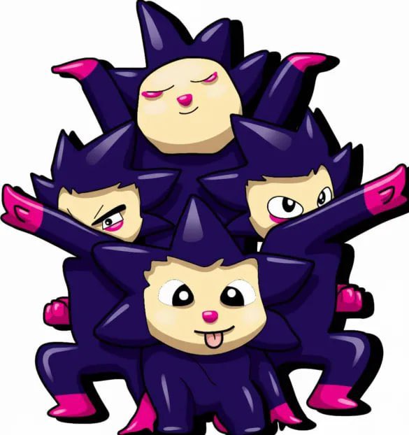 The image features a cartoon illustration of four cartoon characters, each with their own unique pose or expression. They are all wearing purple outfits and have big smiles on their faces. The characters include one sitting down, two standing up, and one lying down in various positions. The background is white, which makes the colorful characters stand out even more. The image also includes text that reads "Today is the @monad era. 30 weeks since Mainnet. Hundreds of apps. Millions of transactions. A growing community." This text seems to be related to the post about the @monad era and its impact on the cryptocurrency world.
