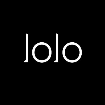 A minimalist white logo spelling 'lolo' in lowercase letters centered on a black background.