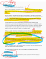 The image shows a highlighted text excerpt, likely from a digital article or document, with portions emphasized in yellow and blue markup. The visible content includes references to a statement about XRP and a person named Quincy Jones, aligning with the post's discussion of a developer's bold claim about XRP's potential value and its role as a liquidity tool.