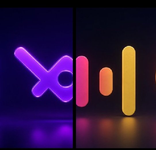 The image shows two different versions of a logo, with one being purple and the other yellow. The purple version has an x symbol, while the yellow version features a speech bubble containing the word "LOAN" written inside. Both logos are displayed against a black background, making them stand out prominently.