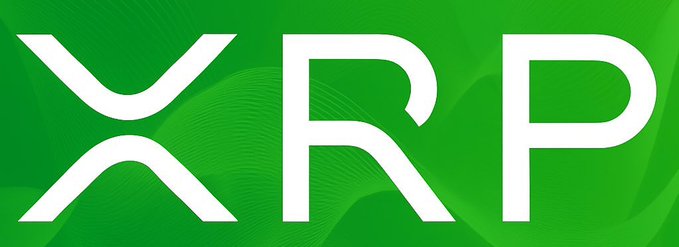 XRP logo displayed in white text on a bright green background.
