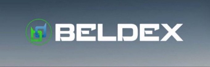 The Beldex logo with a green and blue circular icon next to the white text 'BELDEX' on a gradient background.