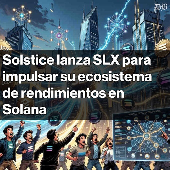 The image features a group of people standing together with signs saying "Solstice Lanza SLX token" or "SOLIDANA". It seems that some of these individuals may be part of a Solstice event, possibly for the Ethereum token Slx. The post suggests a possible link between the Solstice Lanza token and Solana, as well as an upcoming event involving the Ethereum token Slx. A caption is provided in the image about the Solsticelanza token, although it does not directly relate to Bitcoin or Ethereum.