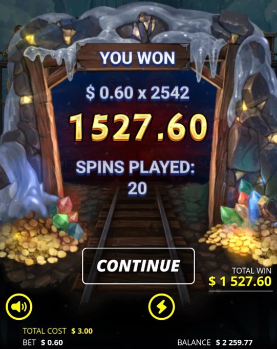 The image presents a scorecard for a casino game where the player won $5 sol and their balance is $2,267.61 at this time. The game has an "You Win" sign above and below it, indicating that the player has won money on the slot machine. A timer shows that the player has played 3 hours, and they have collected $2,267.60 in winnings.